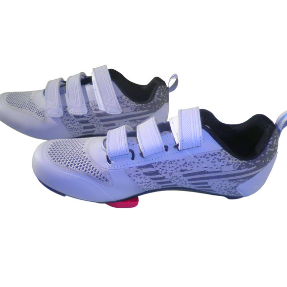 Unisex Road Bike Cycling Shoes 3 Straps, Delta Cleats for Indoor Use, Sz 7, Gray - Picture 6 of 12